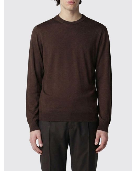 Drumohr Brown Virgin Wool Crew Neck Sweater for men
