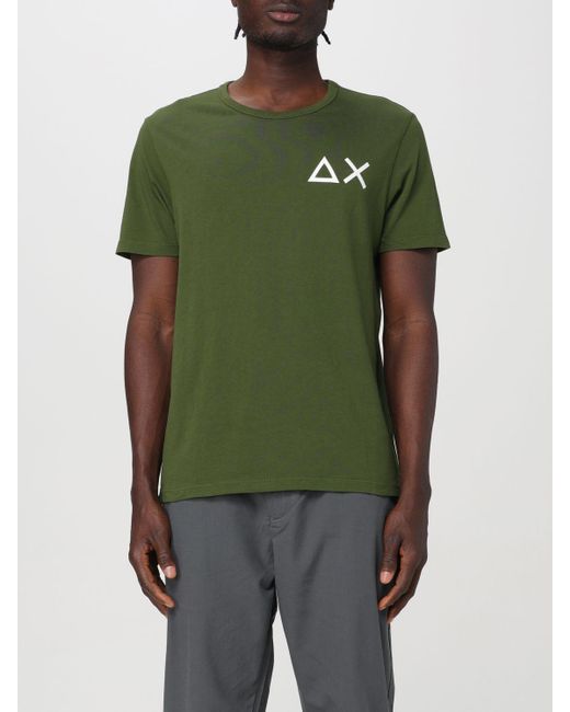 T-shirt in cotone con logo di Sun 68 in Green da Uomo