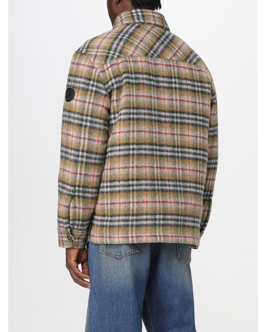 Burberry Gray Check Wool Jacket for men