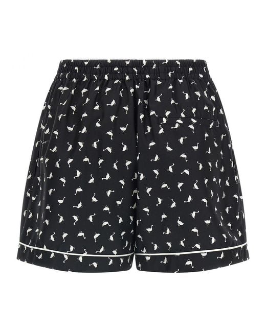 Moschino Couture Black Printed Silk Shorts