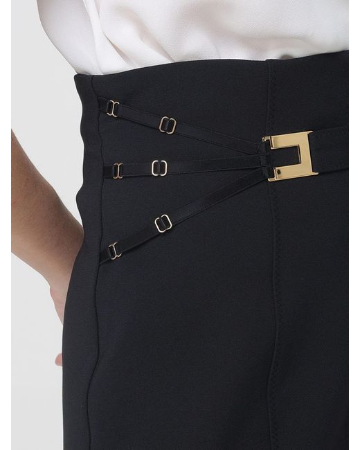 Elisabetta Franchi Black Crêpe Mini Skirt