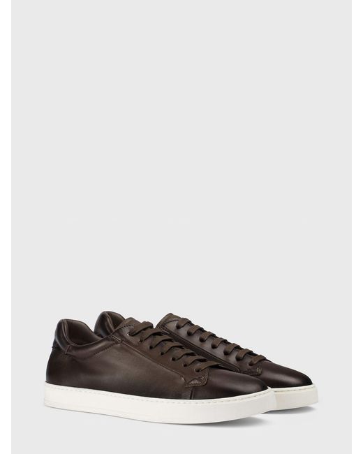 Doucal's White Leather Sneakers for men