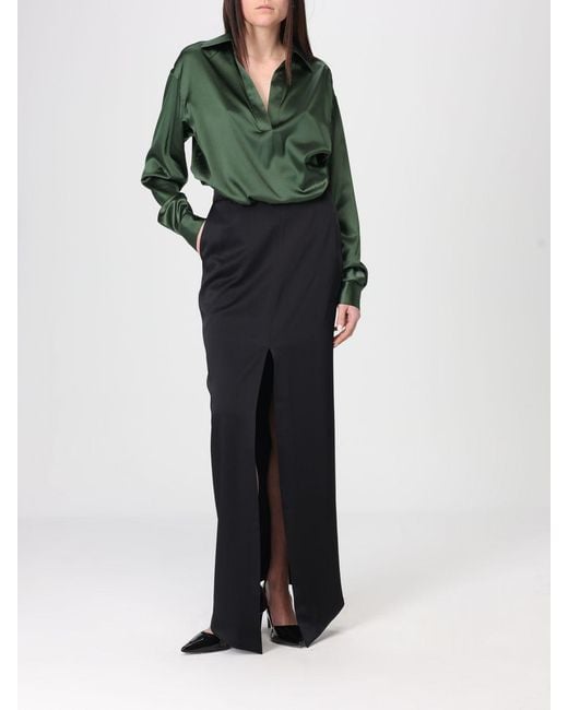 Tom Ford Black Crêpe Long Skirt