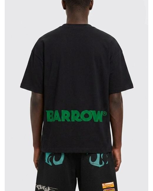 Barrow Black Cotton T-Shirt With Logo for men