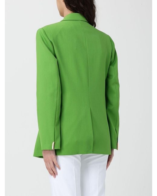 Elisabetta Franchi Green Double-Breasted Blazer