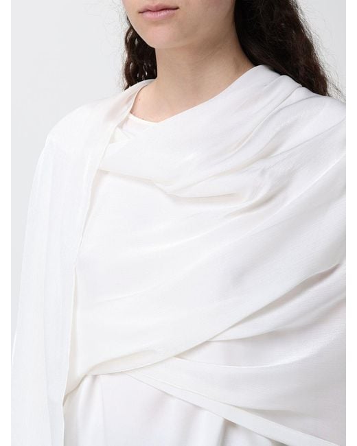 Emporio Armani White Satin Stole