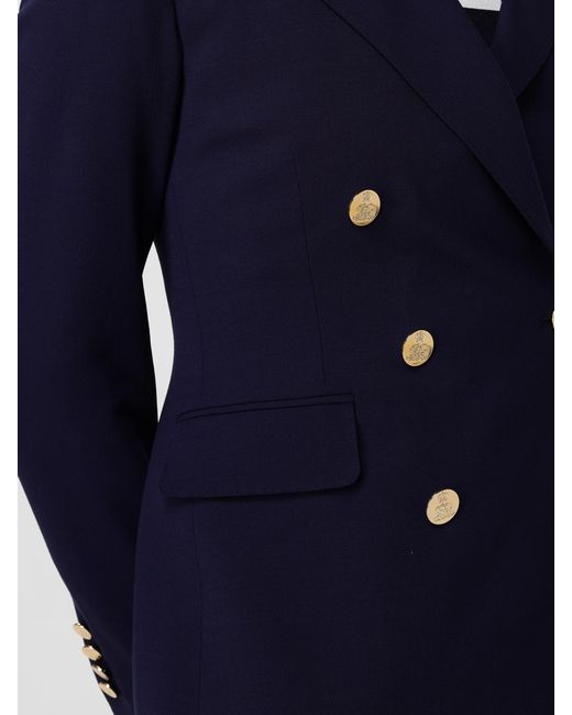 Ralph Lauren Blue Wool Double-Breasted Blazer