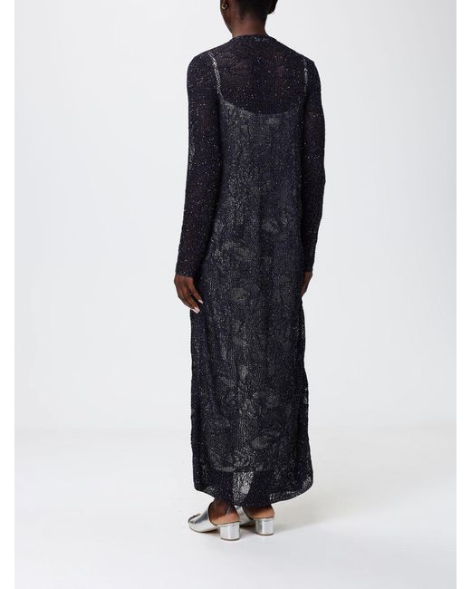 Fabiana Filippi Blue Long Openwork Cardigan