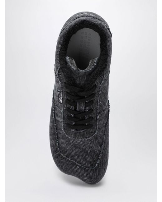 MM6 by Maison Margiela White Anatomic Washed Cotton Canvas Sneakers for men