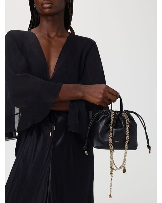 Chlo&Eacute Borsa A Secchiello Mini Icons di Chloé in Black