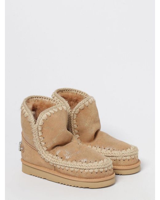Mou Natural Flat Ankle Boots
