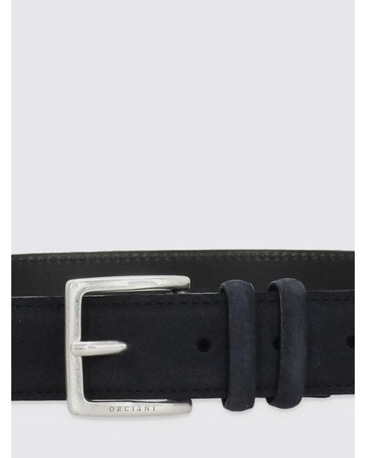 Orciani White Suede Leather Belt With Pin Buckle And Engraved Logo for men