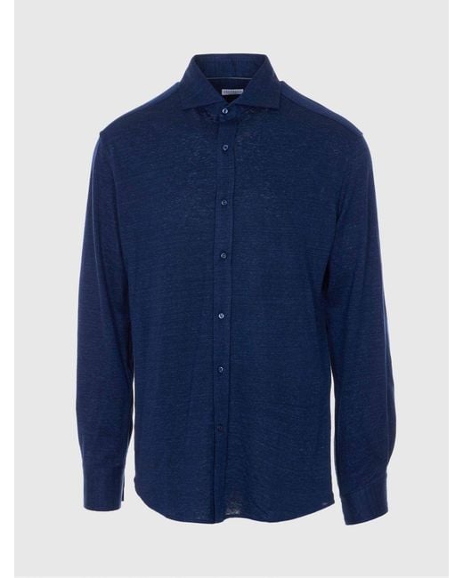 Brunello Cucinelli Blue Shirt for men
