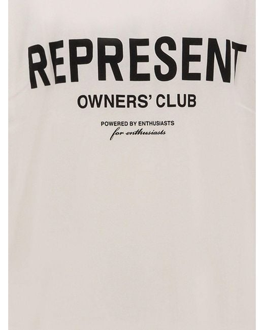 Represent White Cotton T-Shirt With Print for men
