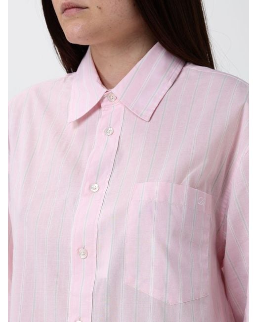 DUNST Pink Striped Cotton Shirt By