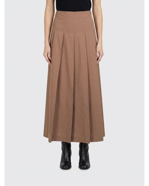 Rohe Brown Virgin Wool Blend Midi Skirt