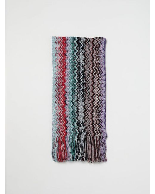 Missoni Multicolor Zigzag Knitted Fringed-edge Scarf