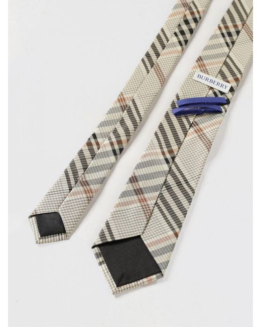 Burberry White Vintage Check Silk Tie With A 7 Cm Width for men