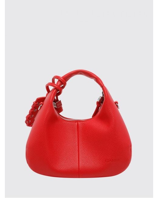 Ganni Red Recycled Polyester Blend Hobo Bag