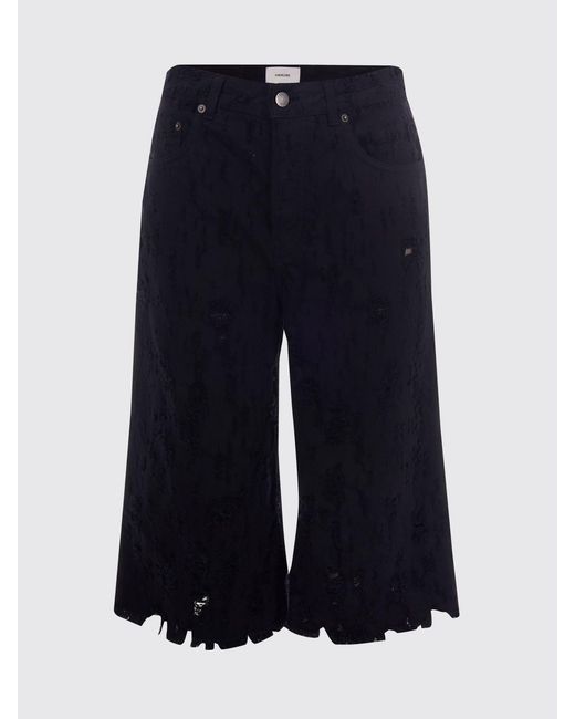 Pantalones Cortos De Denim Desgastado Haikure de color Black