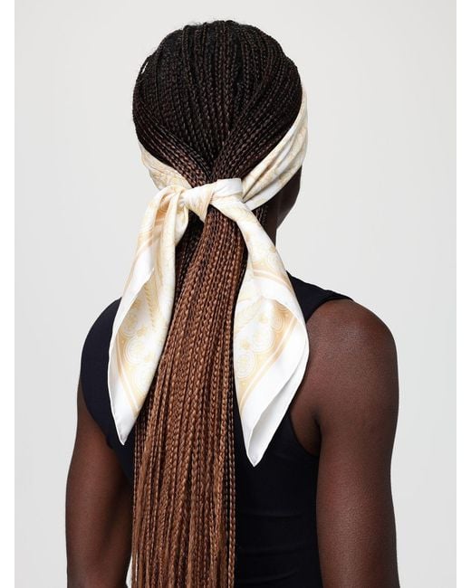 Versace Natural Baroque Print Silk Foulard