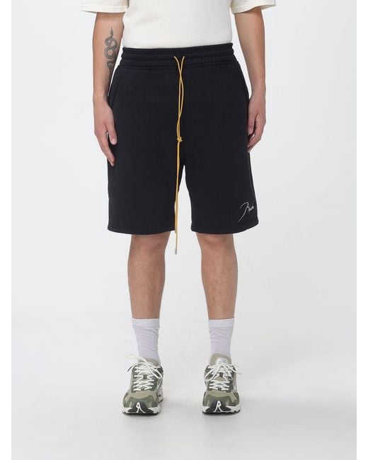 Rhude Black Cotton Jogging Shorts for men