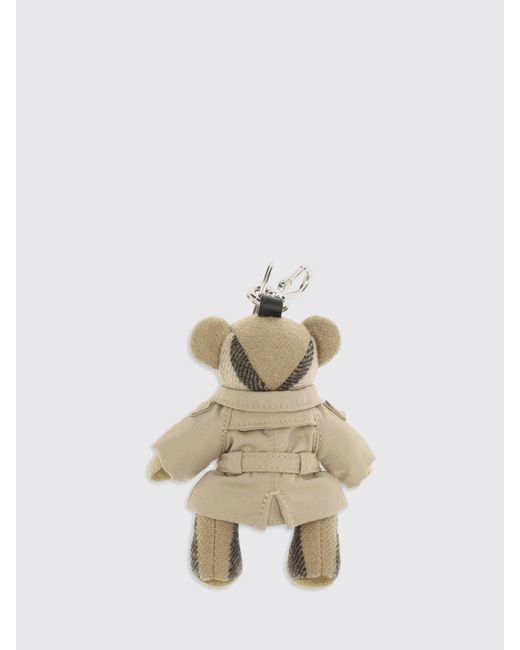 Burberry White Thomas Cashmere Keychain