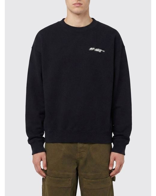 Off-White c/o Virgil Abloh Blue Logo Crewneck Sweatshirt for men