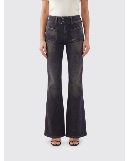 DIESEL Blue D-Hush Flared Cotton Denim Jeans