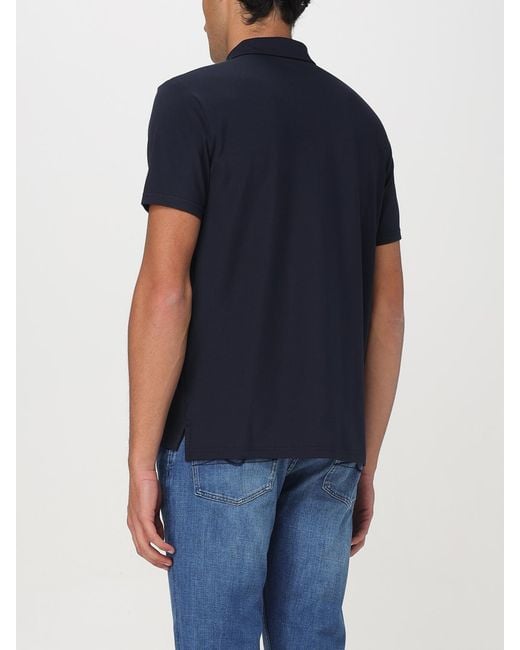 Peuterey Blue Cotton Blend Polo Shirt With Logo for men