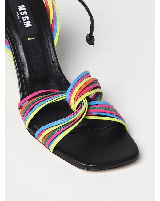 MSGM White Heeled Sandals