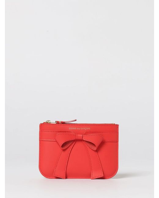 Comme des Garçons Red Comme Des GarÇ Ons Leather Wallet With Bow for men