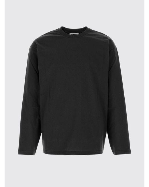 Jil Sander Black Basic Cotton T-Shirt for men