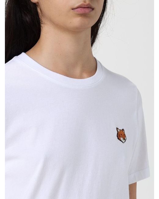 Maison Kitsuné White Maison KitsunÉ Cotton T-Shirt With Logo