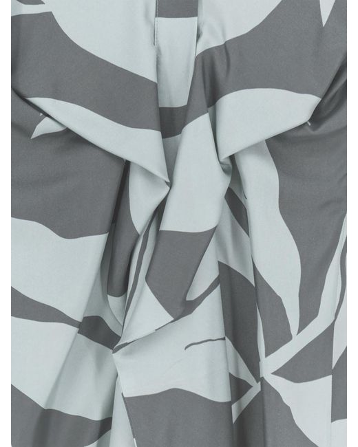 Max Mara Green Printed Silk Shirt Dress