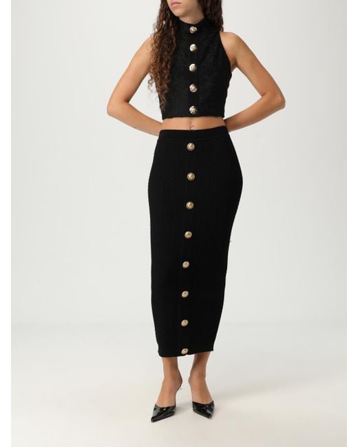 Falda Mujer Balmain de color Black
