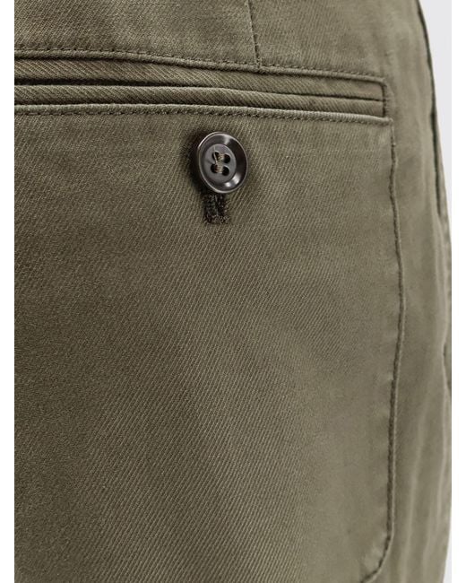 Aspesi Green Mid-Rise Skinny Cotton Trousers With A Slim Fit