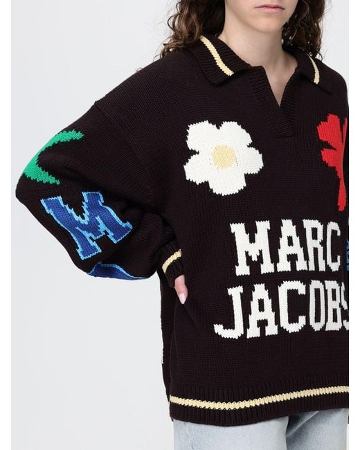 Marc Jacobs Black Cotton Knit Polo Shirt With Logo