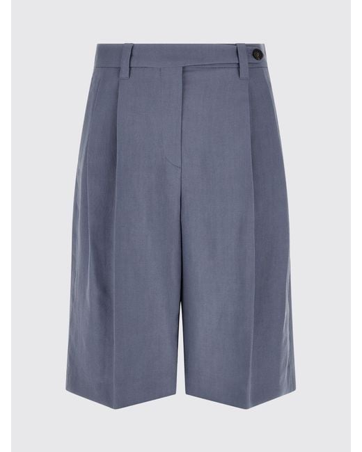 Brunello Cucinelli Blue Linen Blend Tailored Shorts