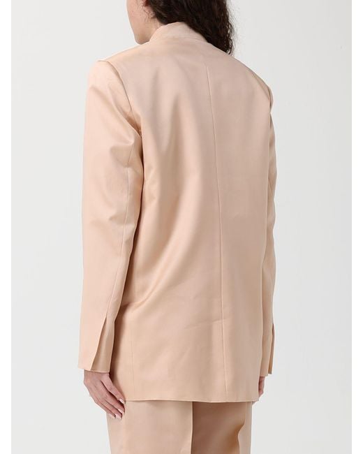 Alberta Ferretti Natural Double-Breasted Organza Blazer