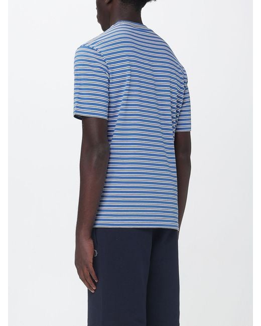 Paul Smith Blue Striped Organic Cotton T-Shirt for men