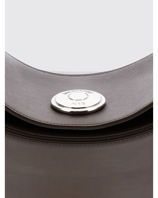 Jacquemus Gray Calipso Smooth Calf Leather Shoulder Bag With Flat Handle