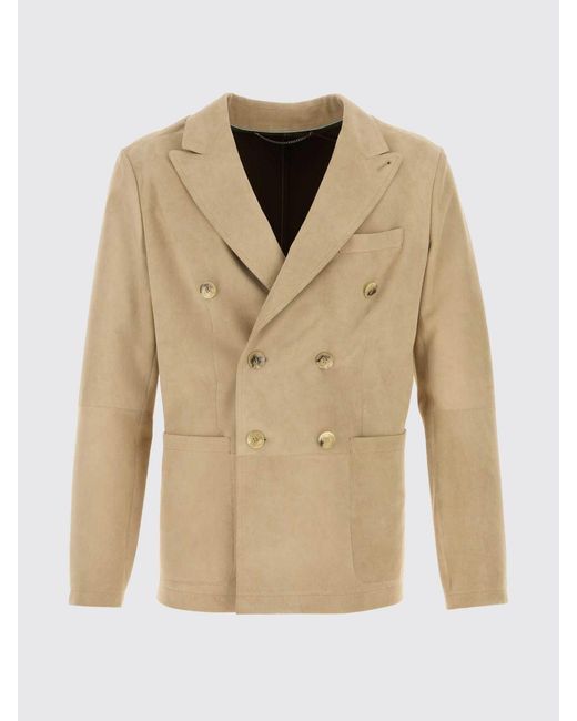 Canali Natural Double-Breasted Suede Blazer for men
