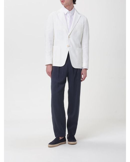 Giorgio Armani White Classic Linen Shirt for men
