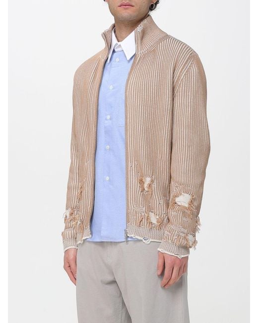 MM6 by Maison Margiela Natural Distressed Cotton Cardigan for men