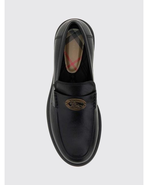 Burberry White Pembroke Calfskin Penny Loafers With Metal Ekd Logo for men