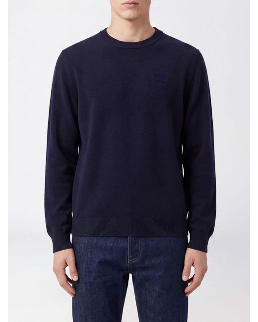 Loewe Blue Anagram Embroidered Wool Crewneck Jumper for men