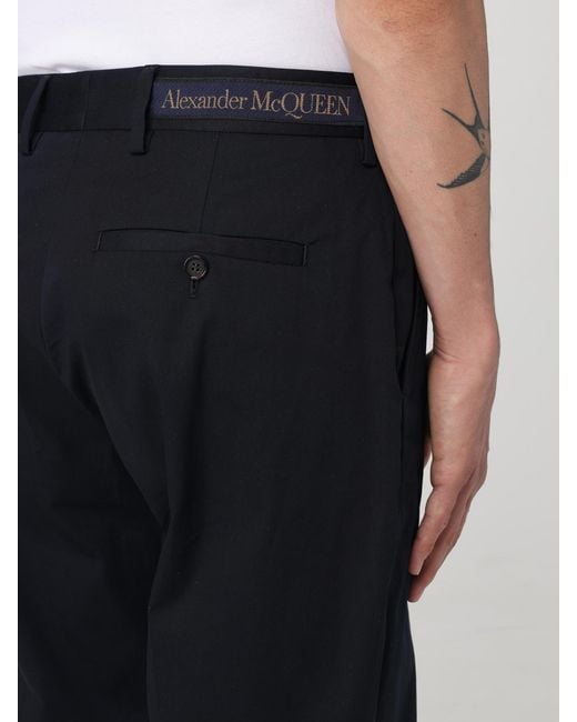 McQueen Blue Pants for men