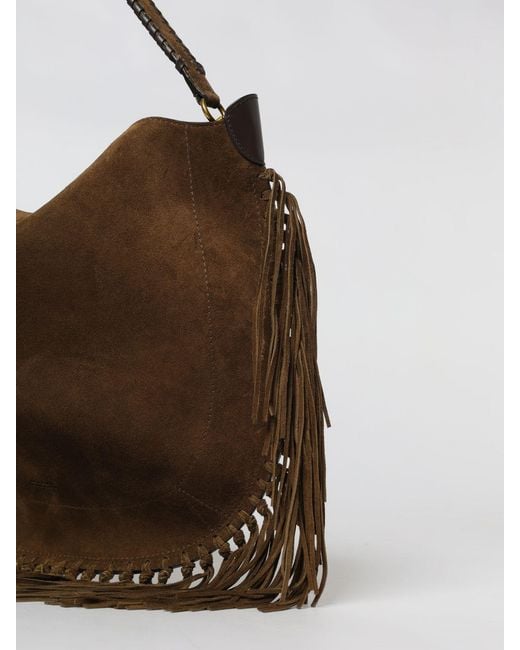 Isabel Marant Brown Oskan Suede Bag With Fringes