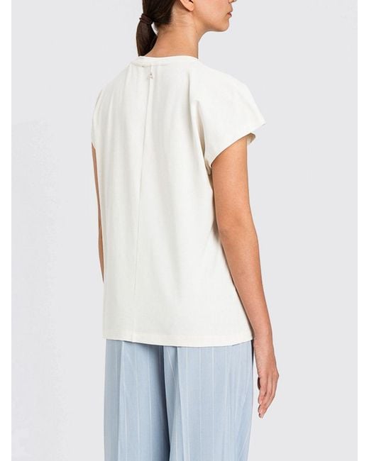 Twinset Blue Asymmetric Cotton T-Shirts